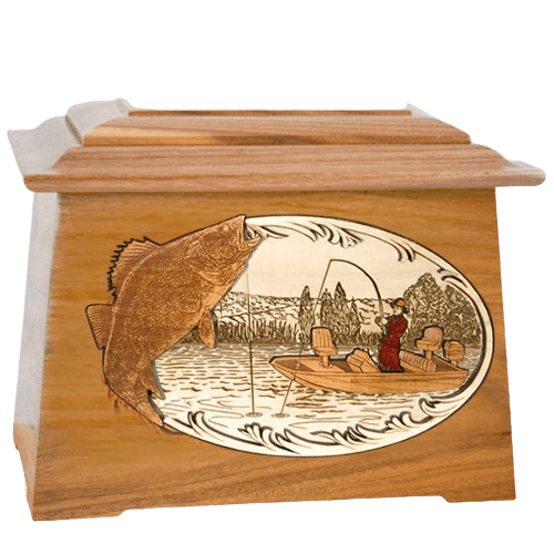Walleye Fishing Oak Aristocrat Cremation Urn