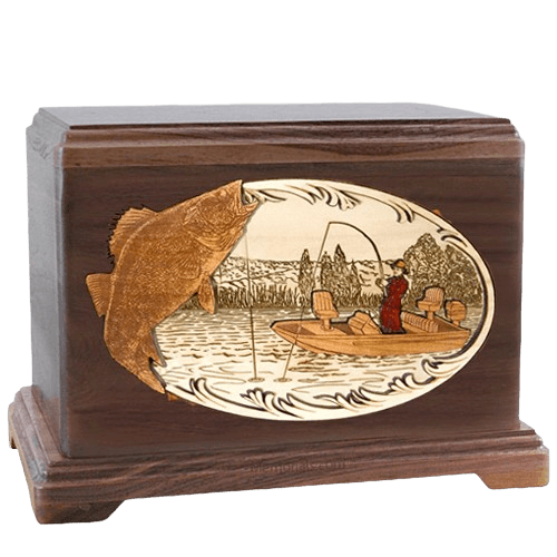 Walleye Fishing Walnut Hampton Cremation Urn