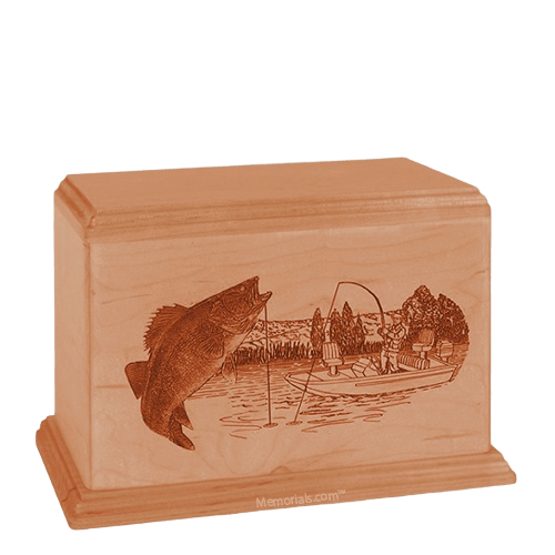 Trout Individual Cherry Wood Urn