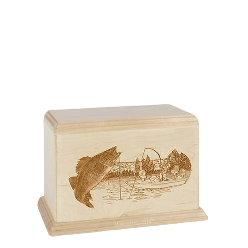 Trout Small Maple Wood Urn