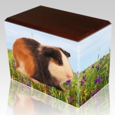 Field of Violets Pet Picture Walnut Urns