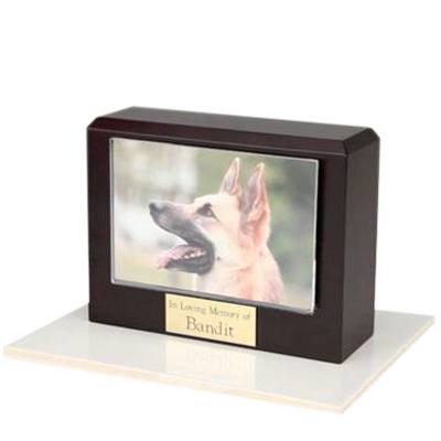 Walnut Picture Small Pet Cremation Urn