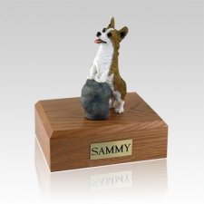 Welsh Corgi Playing Large Dog Urn