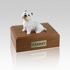 Westie Sitting Small Dog Urn