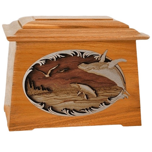 Whale & Calf Mahogany Aristocrat Cremation Urn