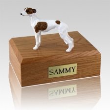 Whippet White & Brown X Large Dog Urn