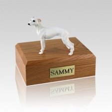 Whippet White Large Dog Urn