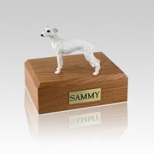 Whippet White Medium Dog Urn