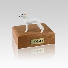 Whippet White Small Dog Urn