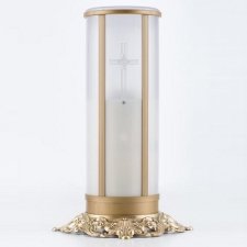 White Cross Filigree Memorial Candle