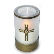 White Cross Small Memorial Candle