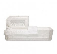 White Deluxe Small Child Casket