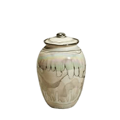 White Gold Small Ceramic Urn