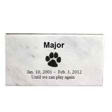 White Marble Pet Memorial Stone