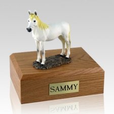 White Standing X Large Horse Cremation Urn