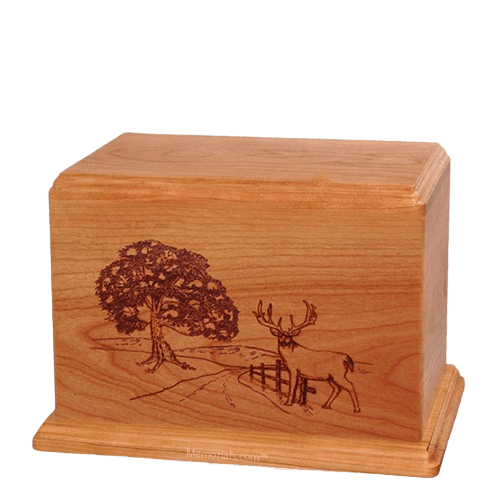 Whitetail Individual Cherry Wood Urn