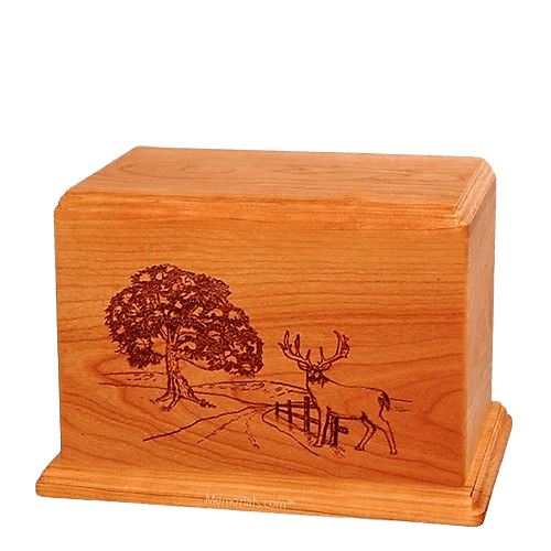 Whitetail Individual Mahogany Wood Urn