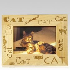 Wooden Cat Picture Frame