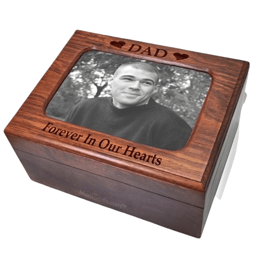 Wooden Photo Chest Cremation Urn