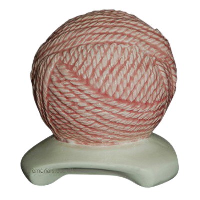 Yarn Ball Pink Cremation Urn