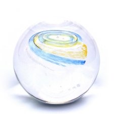 Yellow & Sky Blue Galaxy Memory Glass Keepsake