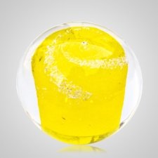 Yellow Cremation Glass Weight