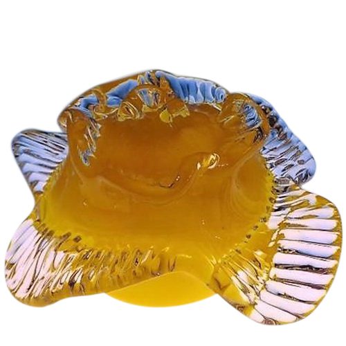 Yellow Rose Glass Pet Urn