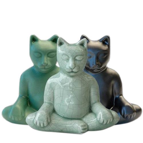 Yoga Cat Cremation Urn