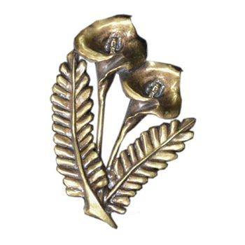 Antique Gold Calla Flower Emblem