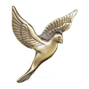 Antique Gold Flying Dove Emblem Left