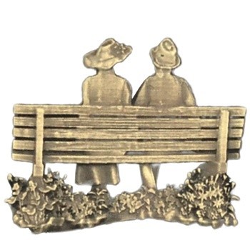 Antique Gold Bench Couple Emblem