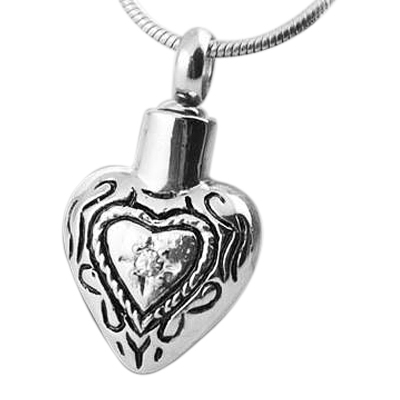 Heart in Heart Cremation Jewelry