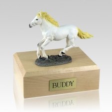 White Running Horse Cremation Urns