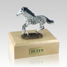 Dapple Gray Running Horse Cremation Urns