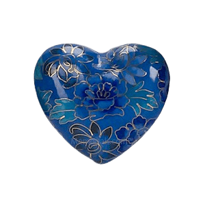 Blue Copper Heart Cremation Urn