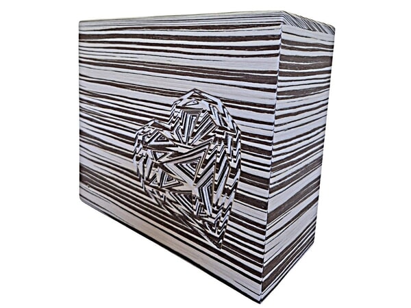 Abstract Heart Wooden Cremation Urn