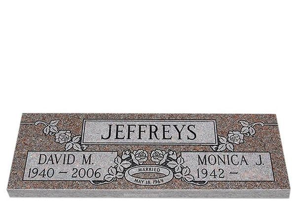 Always & Forever Companion Granite Headstone 44 x 14