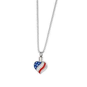 American Flag Urn Necklace
