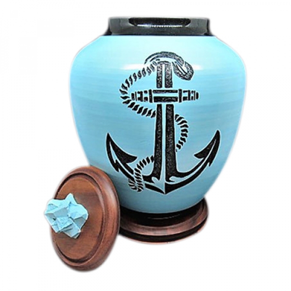 Anchor Blue Cremation Urn