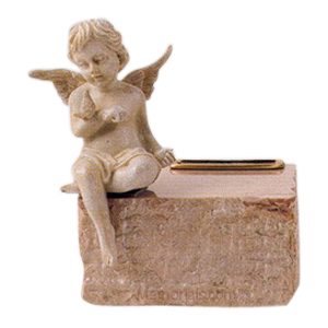 Cherub Ecru Marble Pet Urn