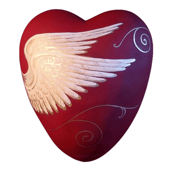 Angel Wings Ceramic Heart Urns
