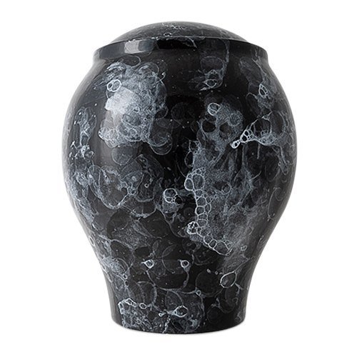 Angelic Black Marble Ceramic Urn