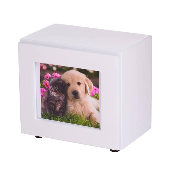 Angelic White Large Photo Pet Urn