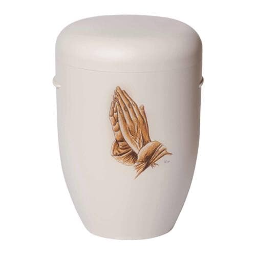 Angelic White Praying Hands Urn
