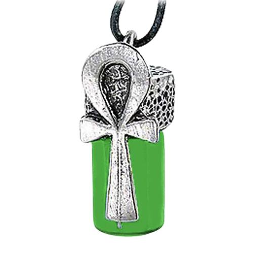 Life Ankh Green Glass Cremation Keepsake