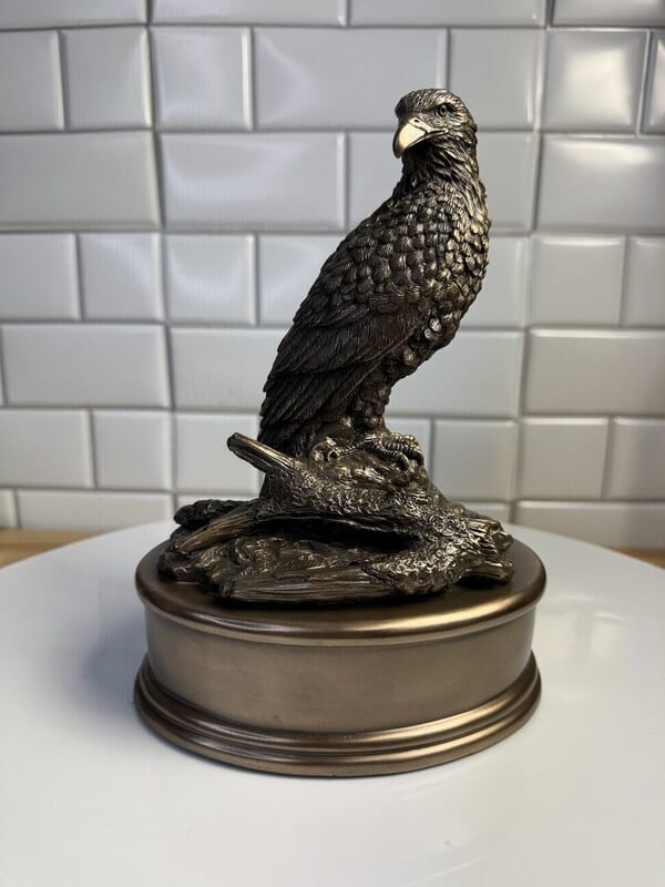 Antique Bronze Eagle Keepsake Urn