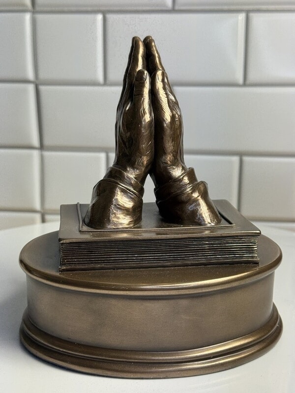 Antique Praying Hands Keepsake Urn