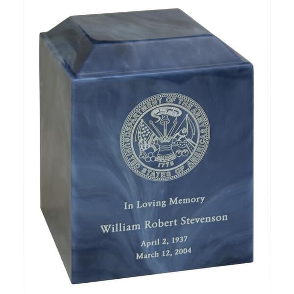 Army Blue Cultured Cremation Urn
