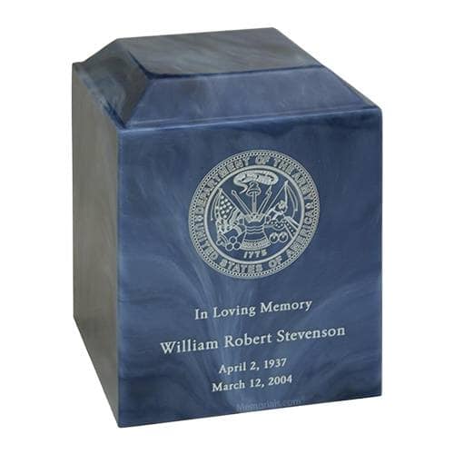 Army Blue Cultured Cremation Urn