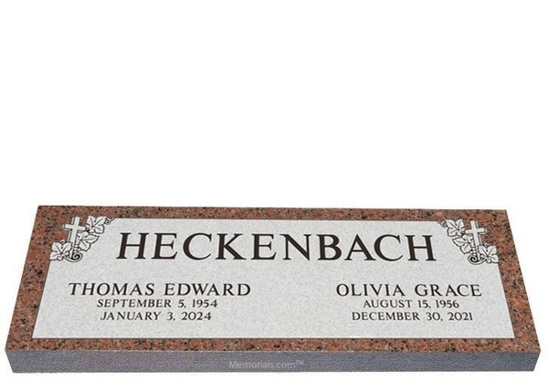 Autumn Faith Companion Granite Headstone 36 x 12